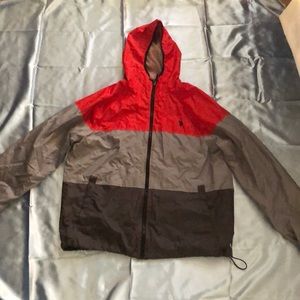 US polo windbreaker jacket red & grey